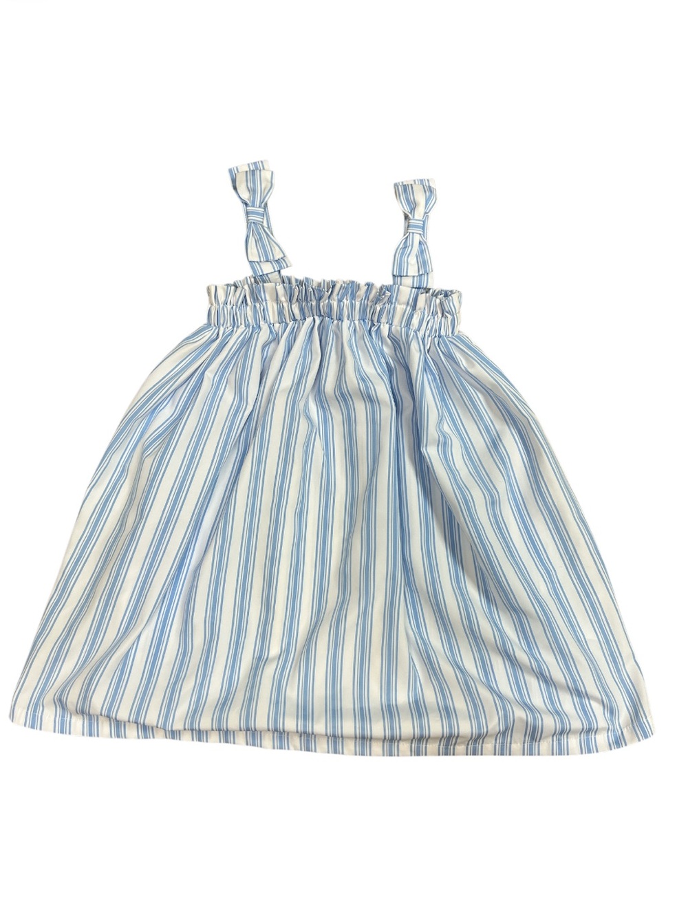 Habitual Girl's Blue and White Striped Sun Dress Bow Detail Size 6